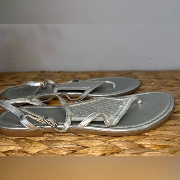Cole Haan Silver Leather Sandals - Picture 5 of 16